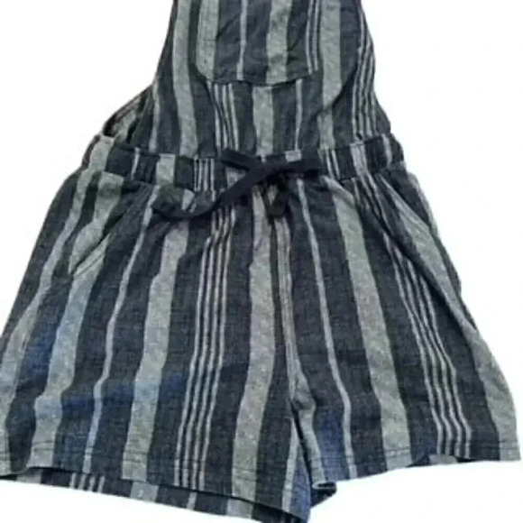 No Boundries Blue Striped Knit Shortalls Overalls Girls Size XS (1) - Picture 9 of 10